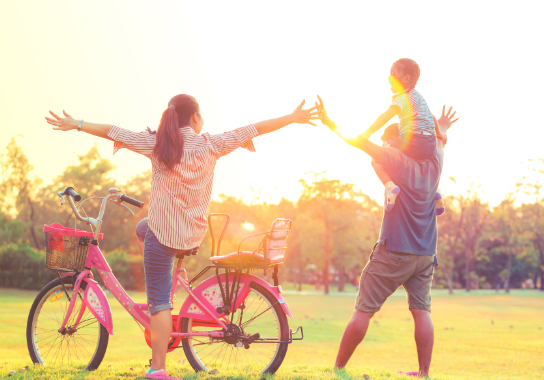 Village Residences Hougang - Family of three having fun in the park